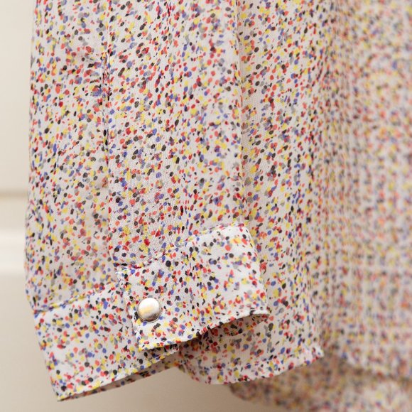 Liz Claiborne Long Sleeve Speckled Sheer Blouse - Picture 5 of 5